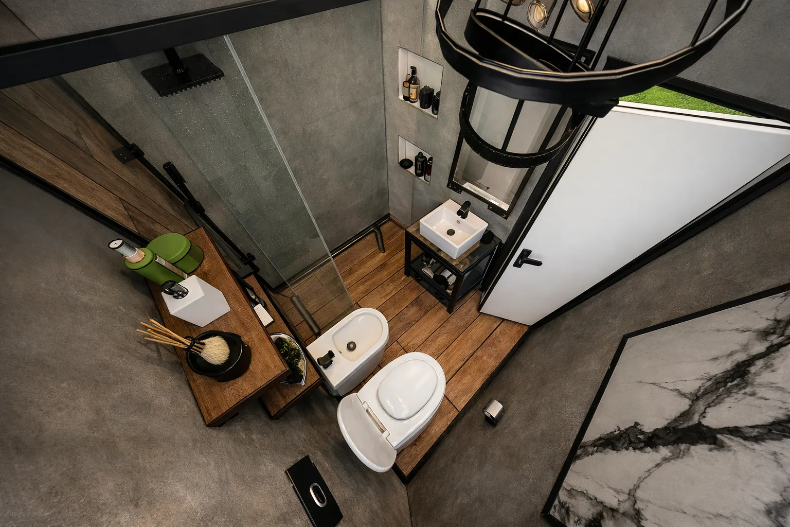 Render 3D de espacio interior fotorrealista